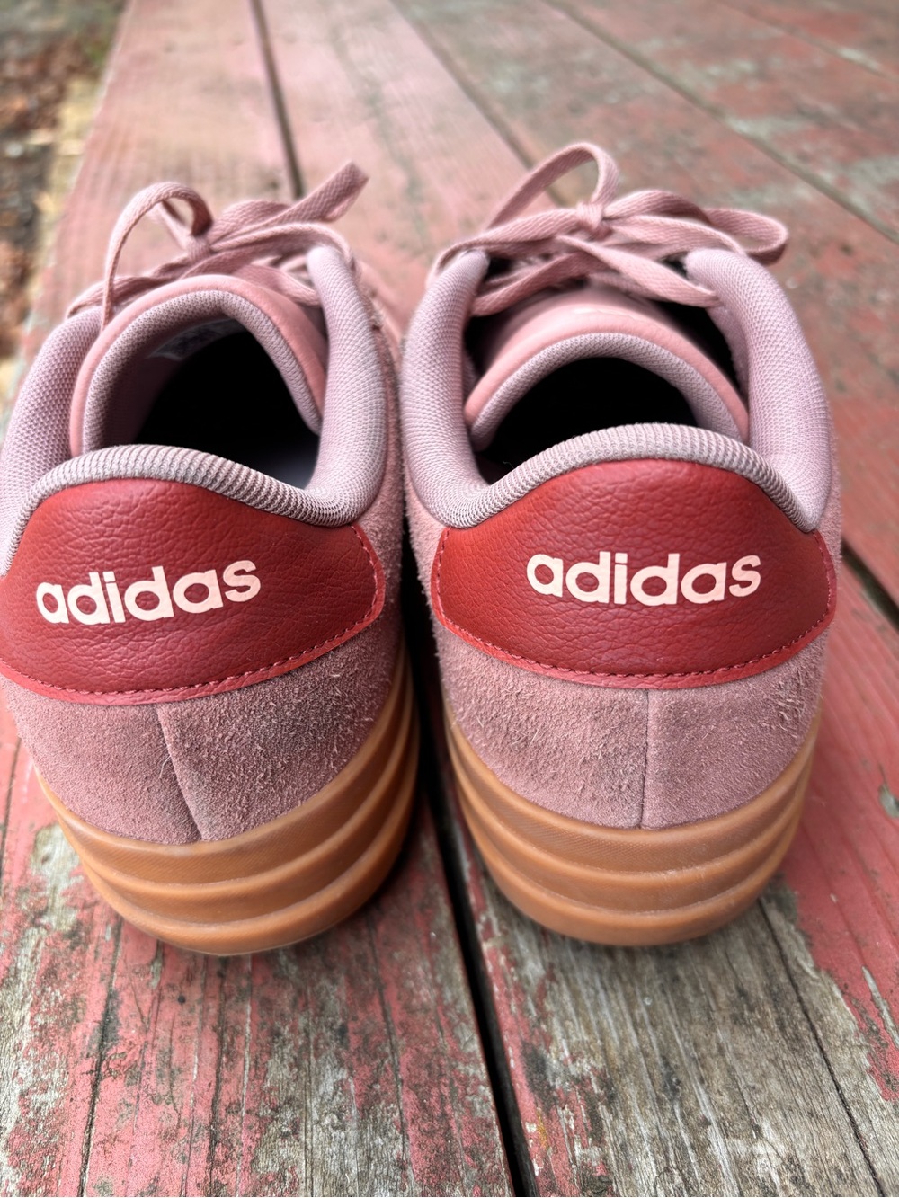 adidas Women’s Dusty Pink Suede Platform Sneakers - Picture 4 of 5